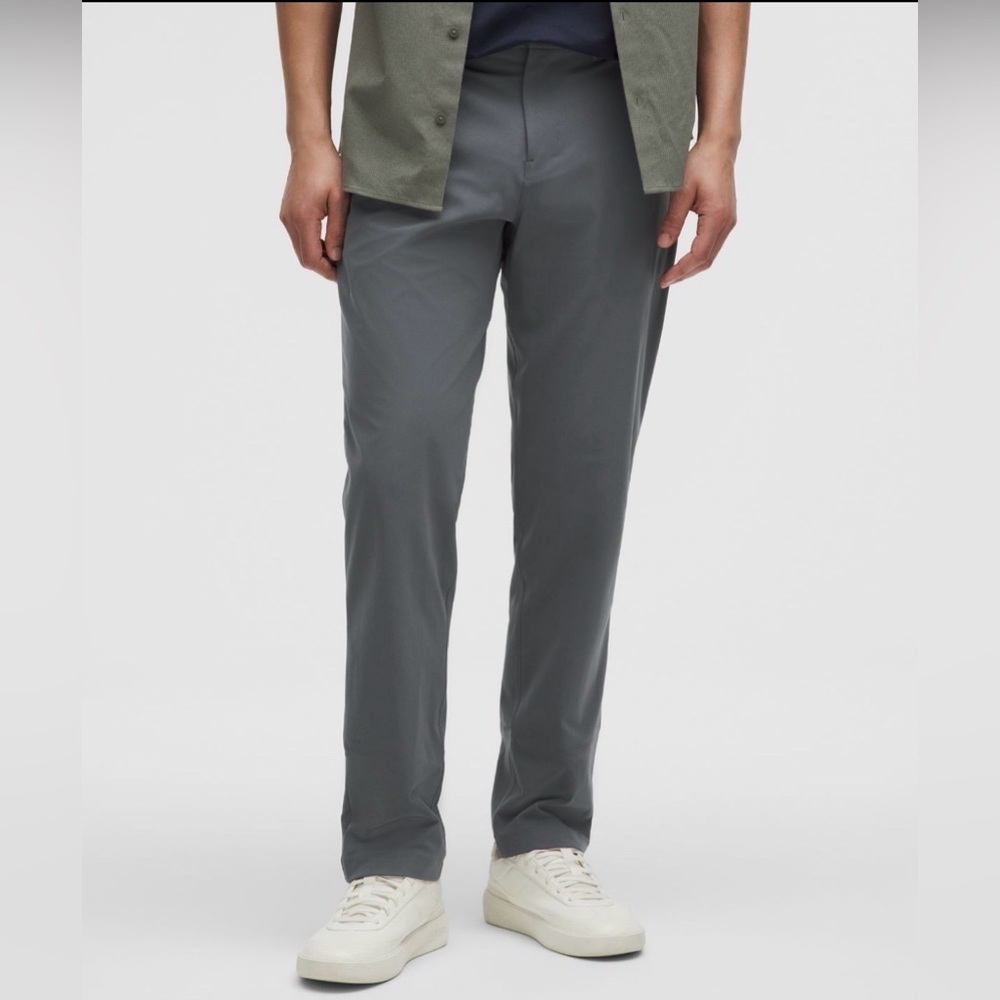LULULEMON ABC Commissioner Warpstreme Oil Gray Pants Slacks Golf 33 Men’s Slim